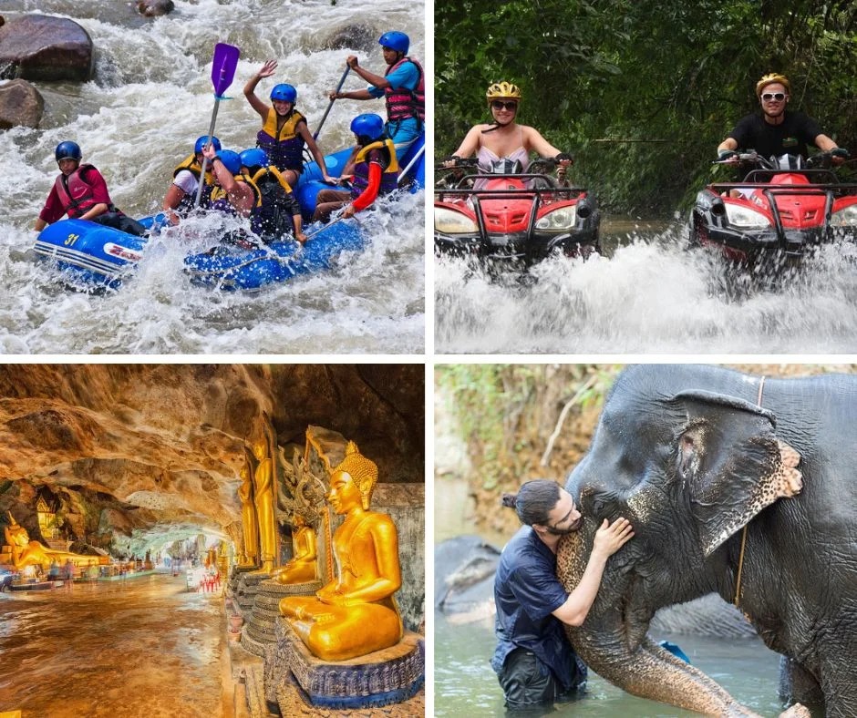 White Water Rafting, Flying Fox, Jungle Walk, ATV Ride, and Elephant Trekking from Phuket,