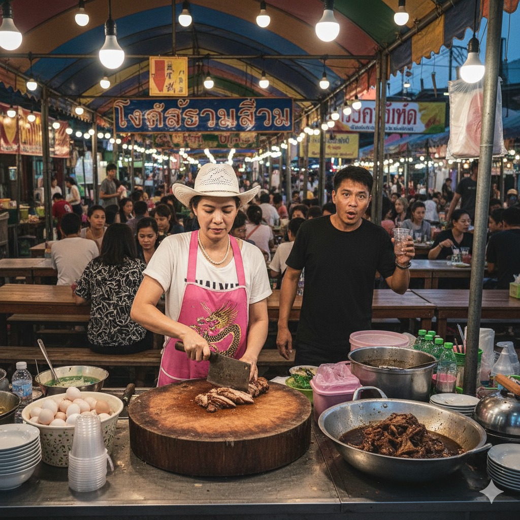 Chang Phuak Gate (North Gate) Night Market famous street food market in Chiang Mai