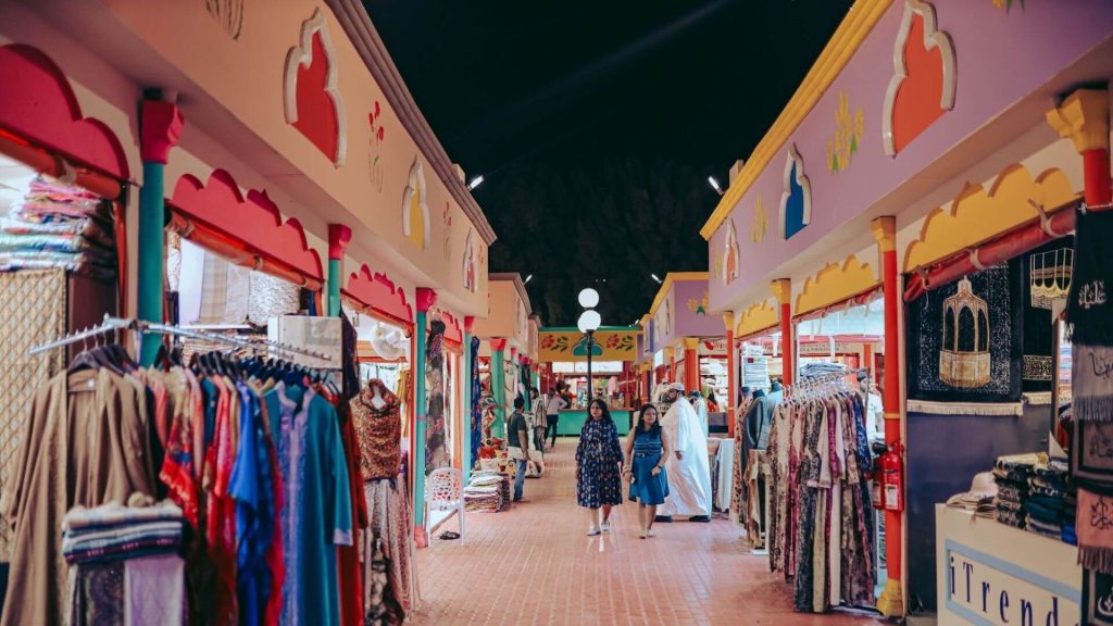 Clothing stalls at Global Village