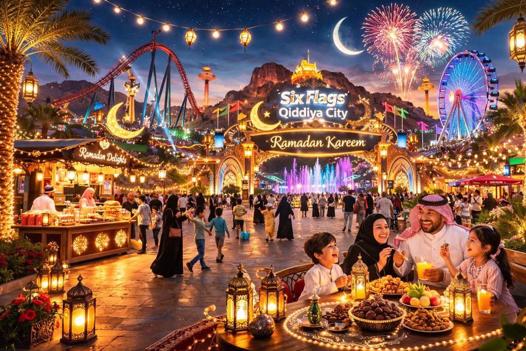 ramadan kareem at six flags qiddiya city saudi arabia