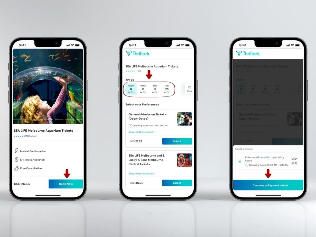 SEA LIFE Melbourne ticket booking steps 1