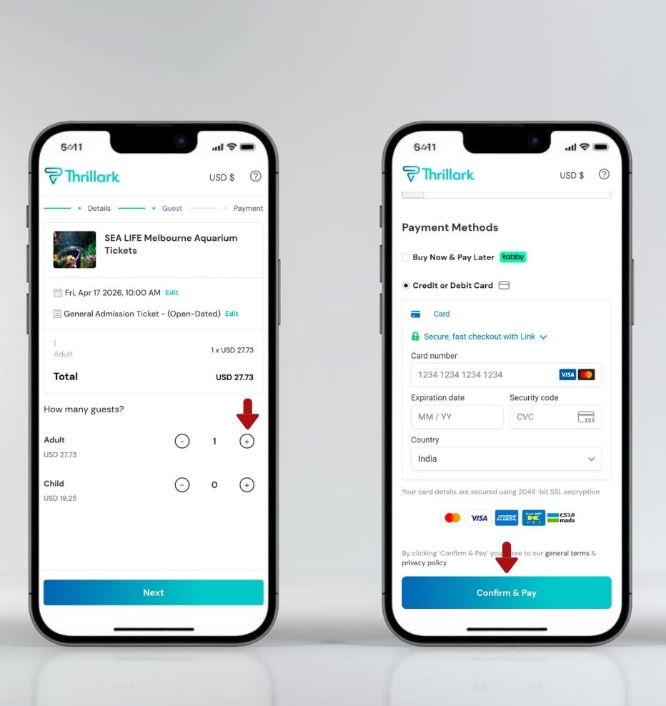 SEA LIFE Melbourne ticket booking steps 2